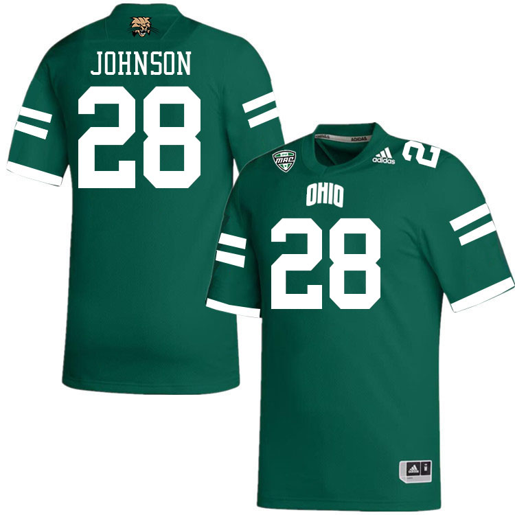 Ohio Bobcats #28 Jaylen Johnson College Football Jerseys Stitched-Green